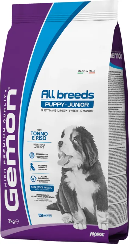 Gemon Dog Puppy & Junior with Tuna & Rice