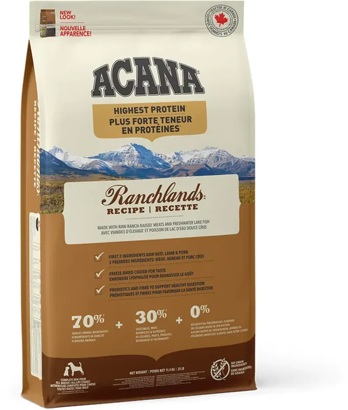 Acana Ranchlands Dog vöröshúsban gazdag gabonamentes kutyatáp