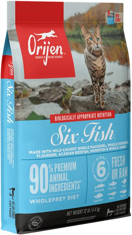 Orijen Six Fish Cat & Kitten száraztáp hatféle halból