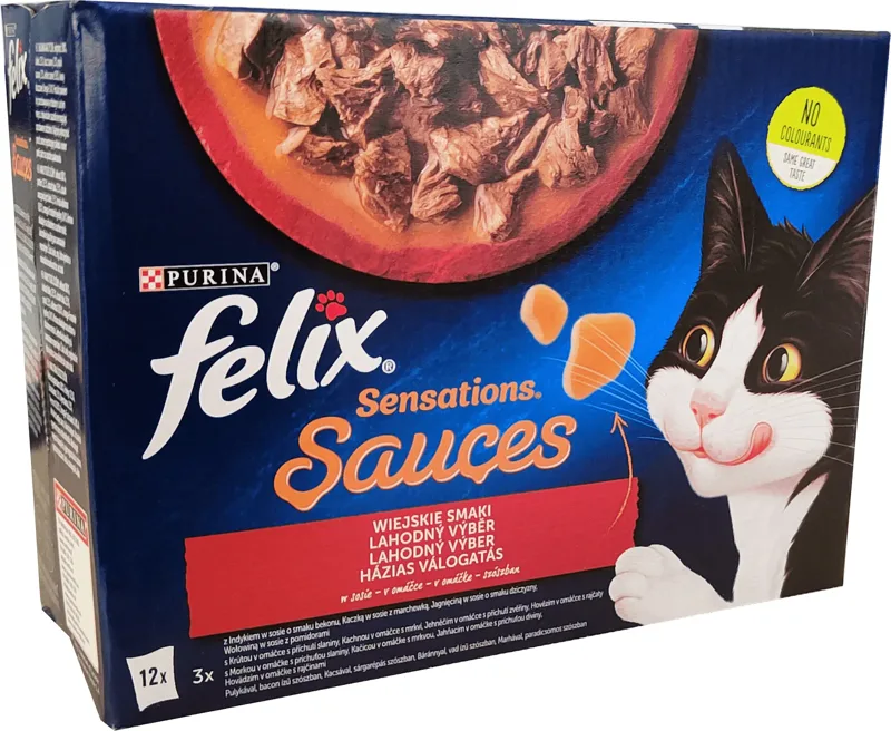 Felix Sensations Sauces alutasakos macskaeledel – Házias válogatás szószban – Multipack