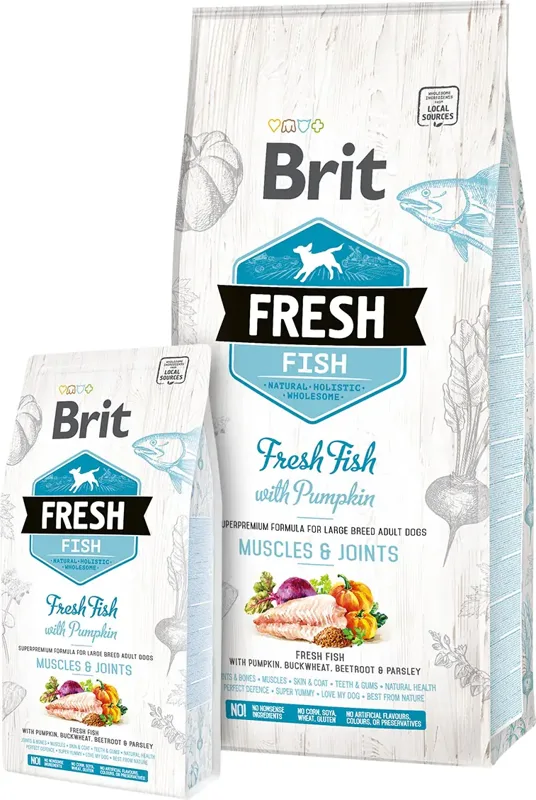 Brit Fresh Fish with Pumpkin Adult Large Muscles & Joints – Friss hallal és sütőtökkel