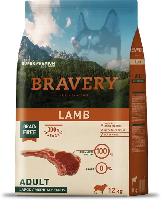 Bravery Dog Adult Medium/Large Grain Free Lamb monoprotein táp