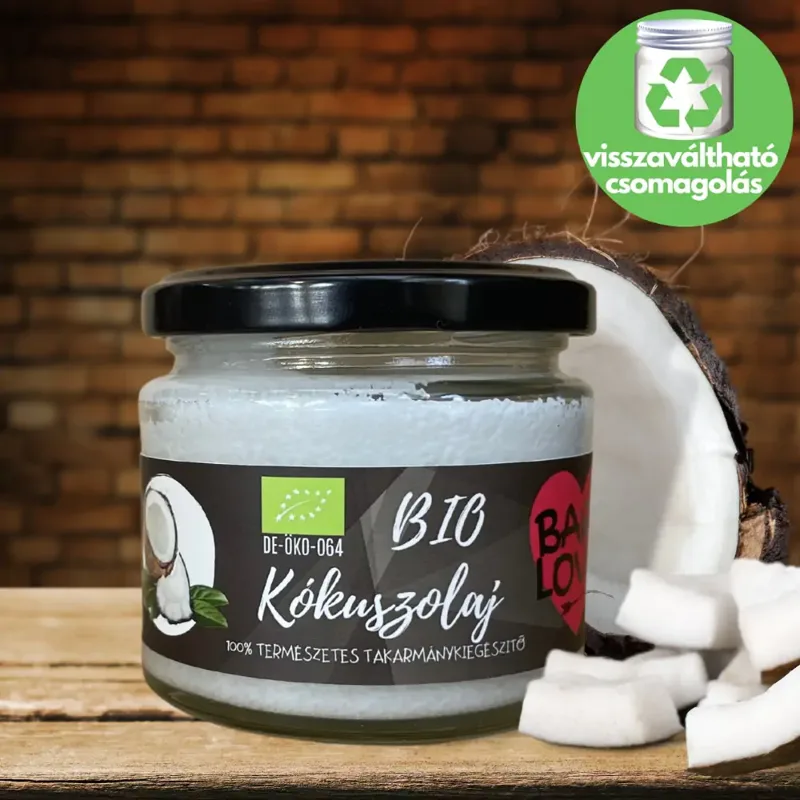 Barf Love 100% bio kókuszolaj kutyáknak és macskáknak, hidegen sajtolt, finomítatlan