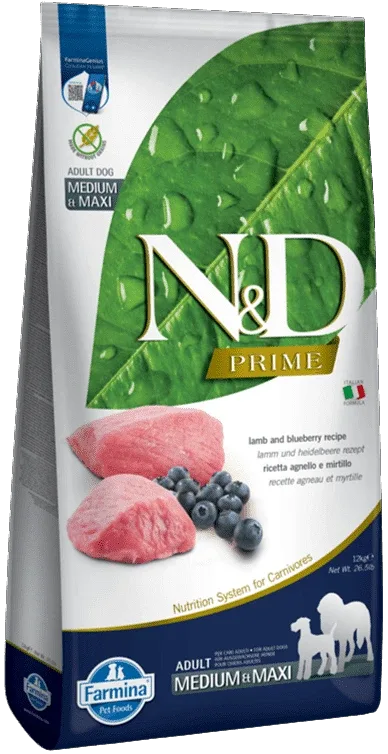 N&D Dog Prime Adult Medium & Maxi Lamb & Blueberry