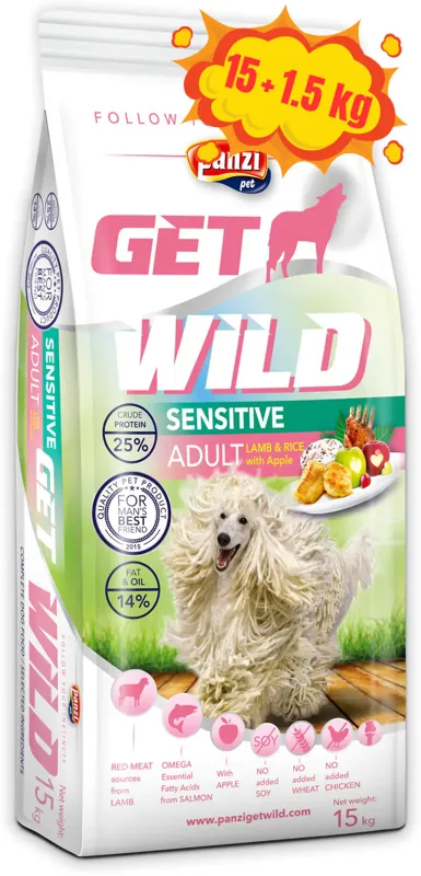Panzi GetWild Dog Adult Sensitive Lamb & Rice with Apple
