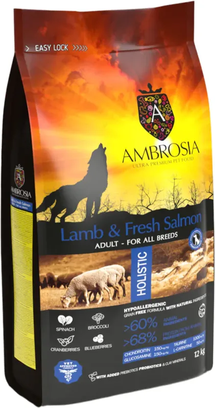 Ambrosia Dog Adult GF Lamb & Fresh Salmon