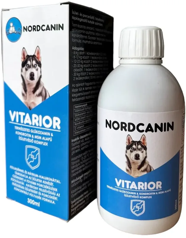 Nordcanin Vitarior ízületvédő és porcerősítő folyadék kutyáknak (Új, továbbfejlesztett formula)