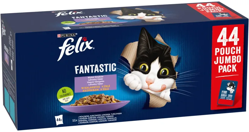 Felix Fantastic alutasakos macskaeledel – Vegyes válogatás aszpikban – Multipack