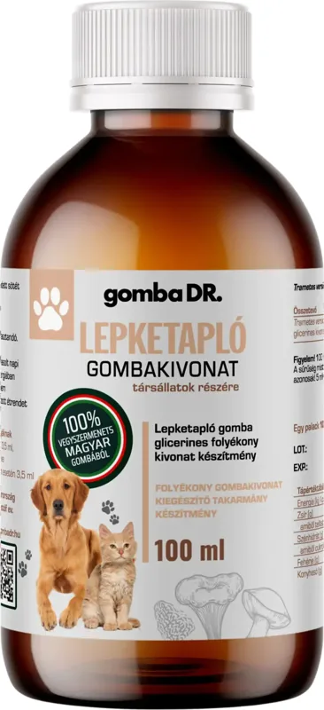 Gomba Dr. LEPKETAPLÓ folyékony gombakivonat kutyáknak és macskáknak