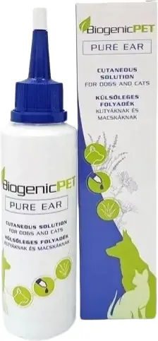 BiogenicPET Pure Ear gyulladáscsökkentő hatású fültisztító folyadék kutyáknak és macskáknak