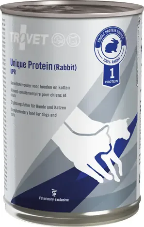Trovet Unique Protein UPR Rabbit szín nyúlhús konzerv kutyáknak és macskáknak