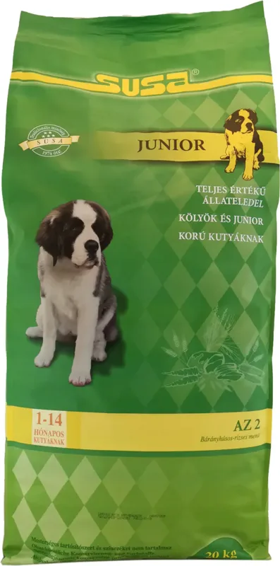 Susa AZ2 kölyök és junior bárányos táp, közepes és nagytestű kutyáknak