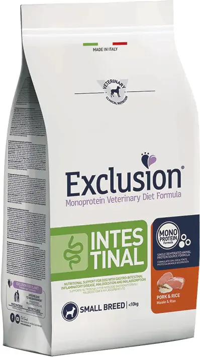 Exclusion Dog Intestinal Pork & Rice Small Breed gyógytáp