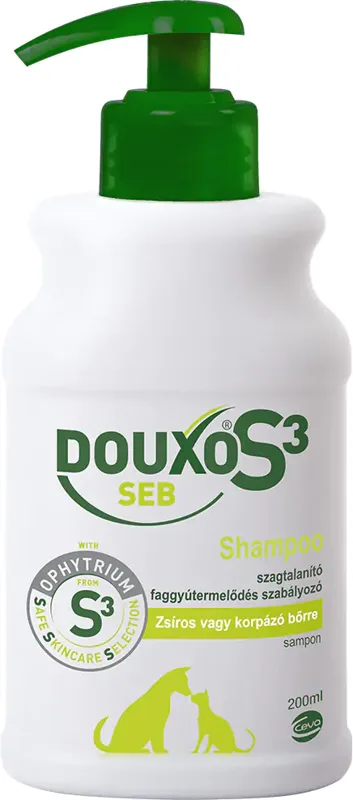Douxo S3 Seb sampon kutyáknak és macskáknak zsíros, korpás bőrre