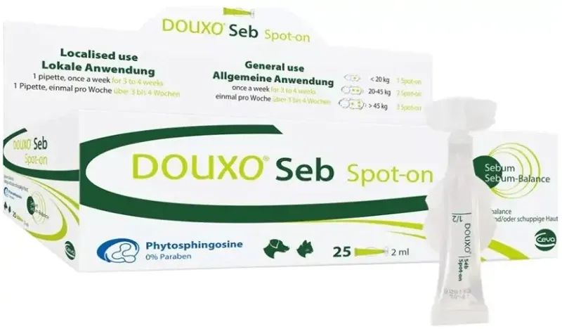 Douxo Seb Spot-On kutyáknak és macskáknak korpás, zsíros bőrre