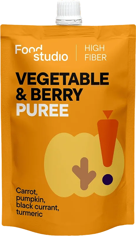 Food Studio zöldség- és bogyósgyümölcs-püré sütőtökkel és fekete ribizlivel kutyáknak
