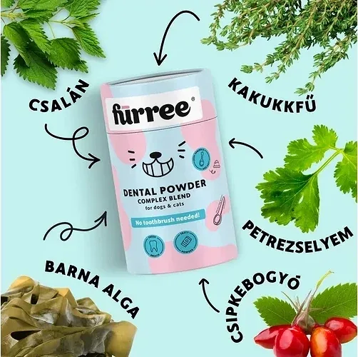 Fürree Dental Powder természetes fogkő és szájszag elleni por kutyáknak és macsáknak