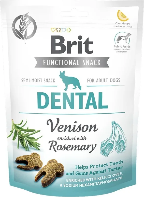 Brit Functional Snack Dental Venison félnedves kutyasnack