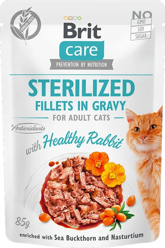 Brit Care Cat Sterilized Fillets in Gravy with Healthy Rabbit