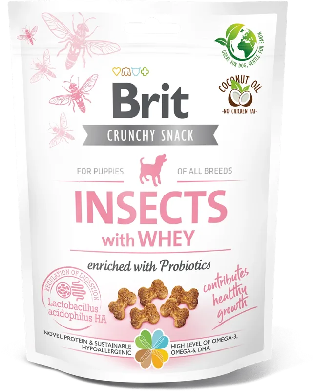 Brit Crunchy Snack Puppies Insects with Whey enriched with Probiotics