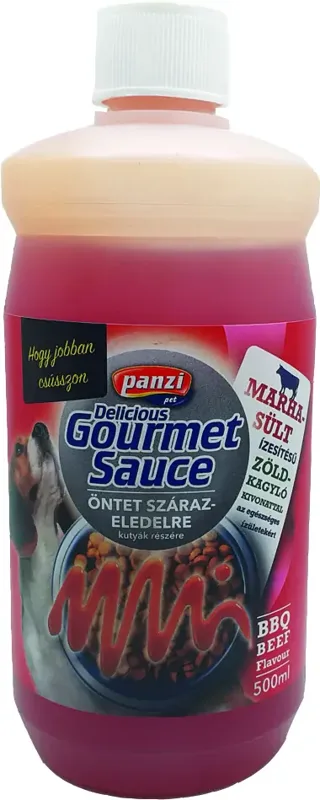 Panzi Gourmet BBQ Beef öntet kutyatápra - Zöldkagyló kivonattal dúsított