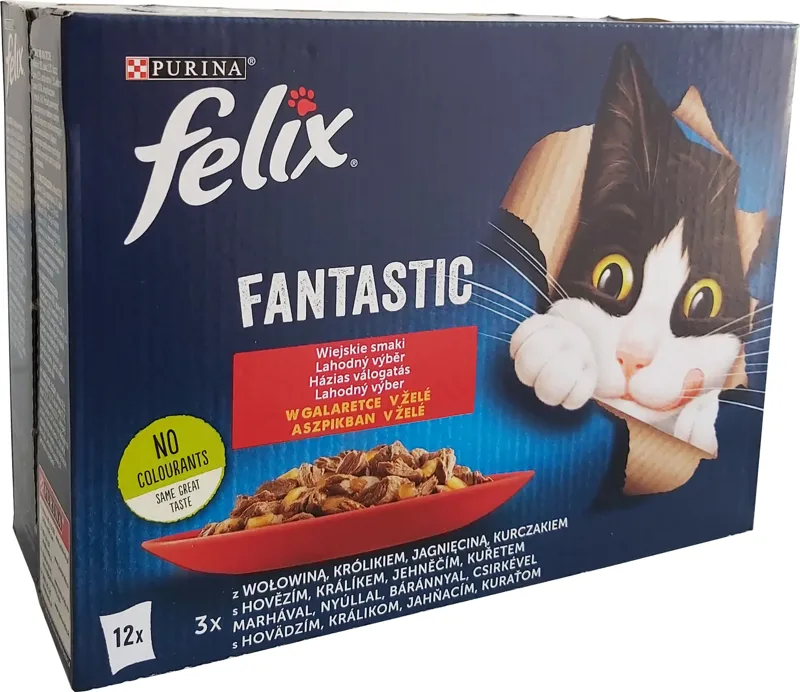 Felix Fantastic alutasakos macskaeledel - Házias válogatás aszpikban - Multipack