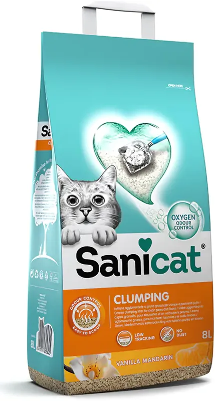 Sanicat Clumping csomósodó macskaalom vanília és mandarin illattal