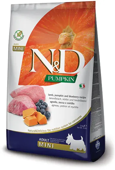 N&D Dog Grain Free Adult Mini sütőtök, bárány és áfonya