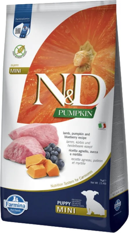 N&D Dog Grain Free Puppy Mini sütőtök, bárány és vörösáfonya